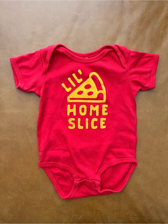 Rabbit Skins Other - ‘Lil Home Slice’ Pizza Red Baby Onesie, 24mo